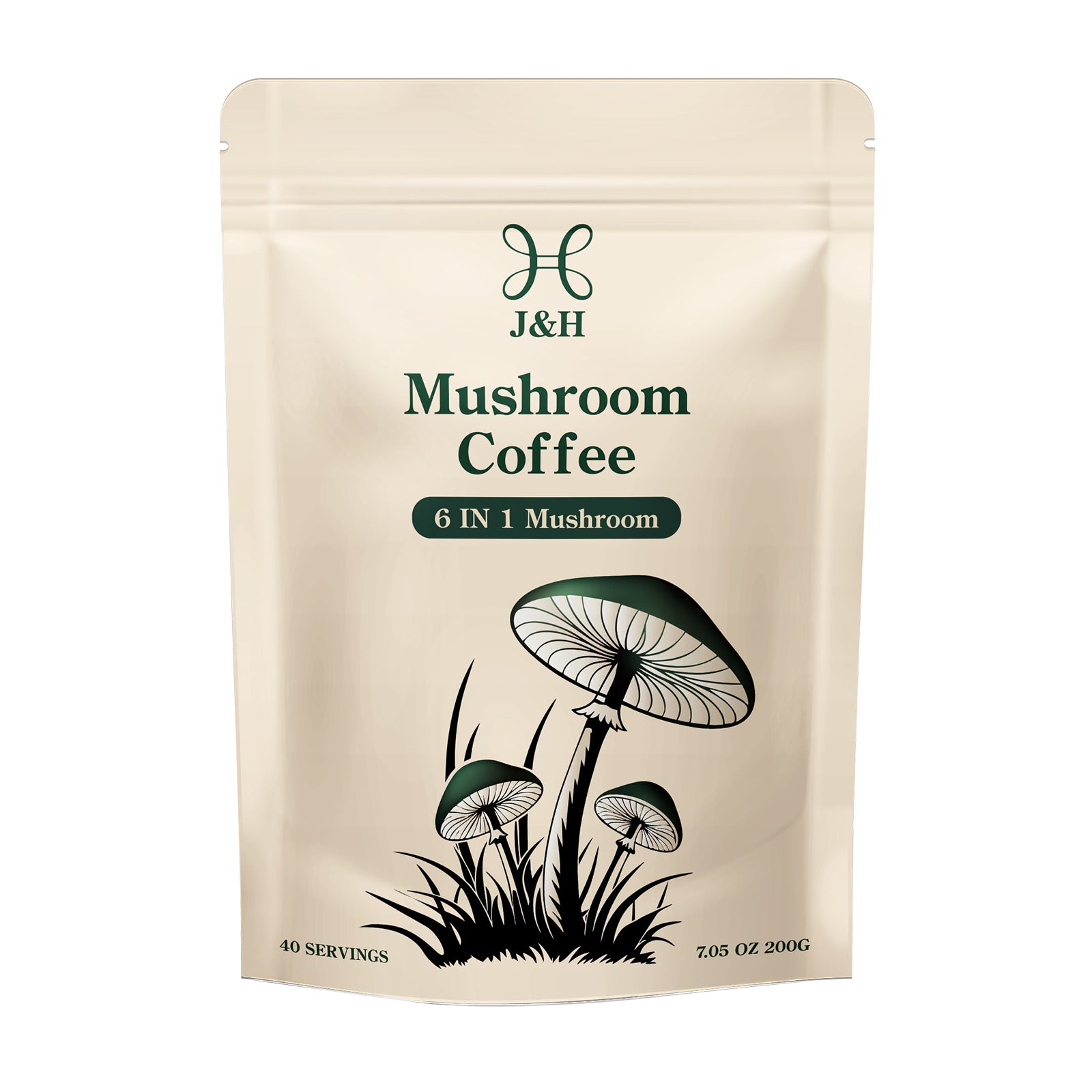 J&H Mushroom Coffee – 40-Servings | Lion's Mane, Reishi