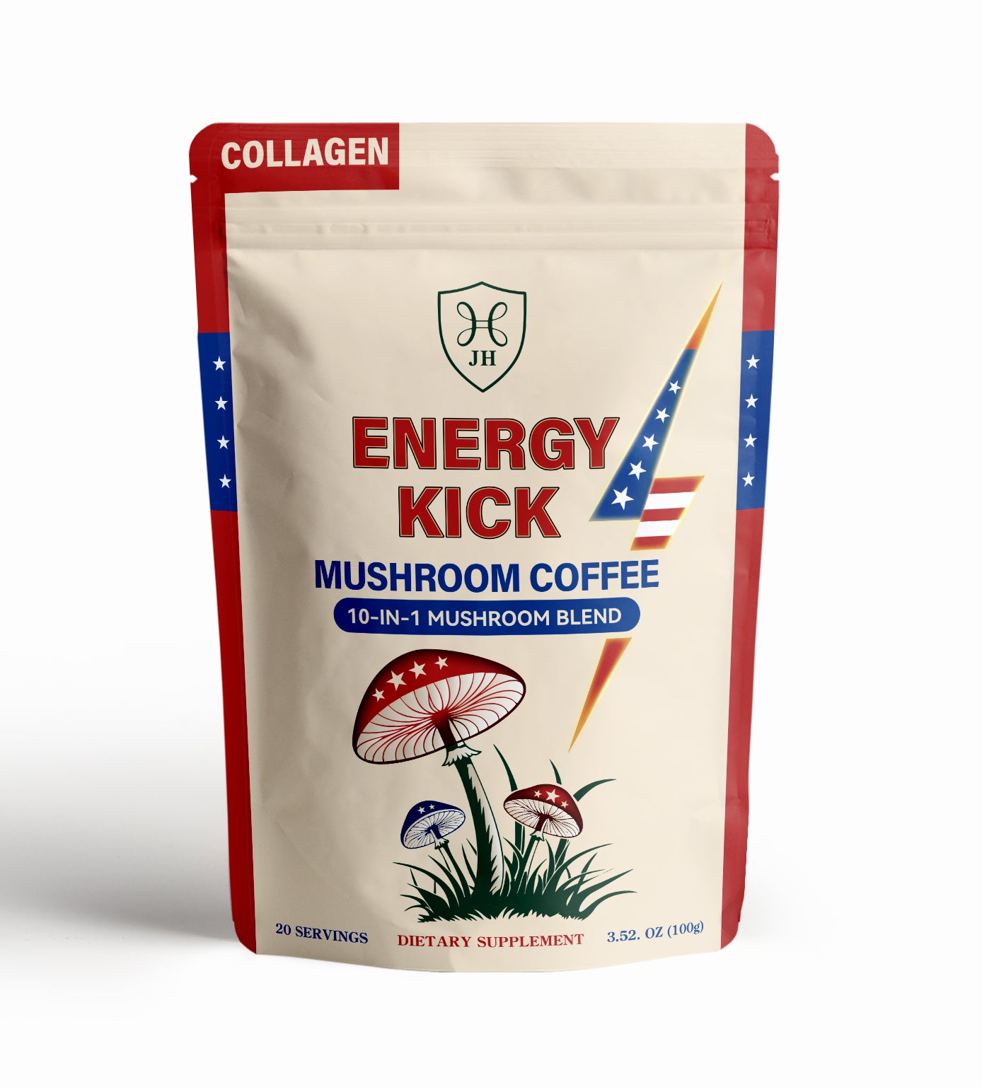 JH Energy Kick Mushroom Coffee
