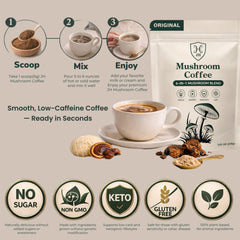 JH Mushroom Coffee Original (6-in-1 Blend) | 40 Servings (200g)