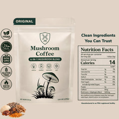 JH Mushroom Coffee Original (6-in-1 Blend) | 40 Servings (200g)